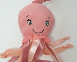 Jellycat salmon pink plush octopus baby vibrating toy hanging clip ring ... - $14.84