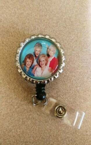 Primary image for Golden Girls work badge Retractable Reel ID Badge Holder cna Rn nurse Dr Lpn pt