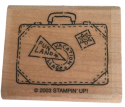 Stampin Up Rubber Stamp Suitcase Family Vacation Bon Voyage Card Making Fun Land - £3.14 GBP