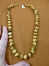 v318-13) 6 + 12mm blonde tan brown tigers eye gemstone beaded 21&quot; long Necklace - £53.66 GBP