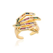 Coloful Rectangular Zircon Prayer Hand Rings For Women Gold Color Staine... - £22.12 GBP