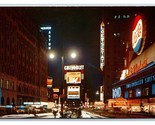 Times Square Night View New York CIty NY NYC UNP Unused Chrome Postcard P27 - £5.45 GBP