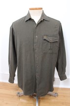 Vtg Orvis L Green Black Cotton Houndstooth Woven Button-Front Long Sleeve Shirt - £25.39 GBP