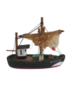 Vintage Small Wood Sailing Ship Boston 6 in Long x 5 in Tall Decorative ... - $24.72 CAD