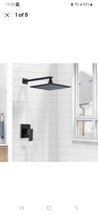 Matte Black 8&quot; Rainfall Square Shower Head Shower Faucet Set W/Valve Wal... - $69.99