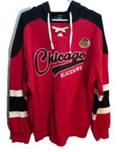 Chicago Blackhawks NHL GIII Carl Banks Red Sewn Logo Retro Pullover Hoodie L - $35.88