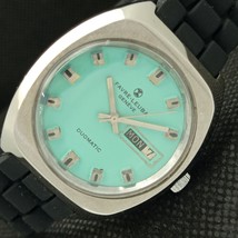 Classic Swiss Favre Leuba 1916 Mens Duomatic Tiffany Blue Dial Watch a425143-2 - £63.86 GBP