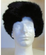 Authentic Russian 100%  Rabbit Fur Black Ushanka Hat w/ Ear Flaps - €50,78 EUR