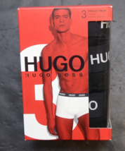 Hugo Boss Mens 3-Pack Black Stretch Cotton Underwear Trunk Boxer Shorts L - £19.76 GBP