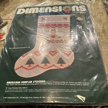 Dimensions Americana Sampler Net Darning Lace Christmas Stocking Kit Personalize - £10.37 GBP
