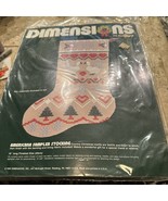 Dimensions Americana Sampler Net Darning Lace Christmas Stocking Kit Per... - $13.09