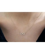 0.20Ct Simulated Diamond Infinity Pendant Necklace in 14K Yellow Gold ov... - £71.10 GBP