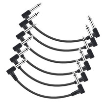 6Pack 1/4&quot; Instrument Guitar Cable To Effect Pedal Patch Cord Right Angl... - $20.99