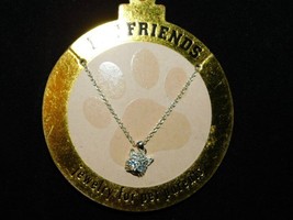 New Pet Friends Jewelry Silver Tone Necklace w Sparkly Cat Face Pendant - £4.81 GBP