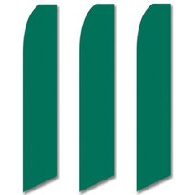 3 (three) Pack Tall Swooper Flags Dark Hunter Green Solid Plain Color - £44.13 GBP