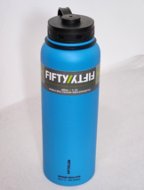 Blue Fifty/Fifty 40oz Double Wall Insulated Stainless Steel Water Bottle New