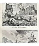 Dutch Lancing And Towing Whale 1926 Nautical Antique Print Whale Hunting... - $28.01 CAD