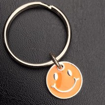 Orange Happy Face Keychain Key Ring - £9.43 GBP