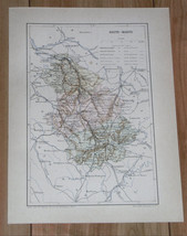 1887 Antique Original Map Of Department Of HAUTE-MARNE Haumont / France - £17.13 GBP