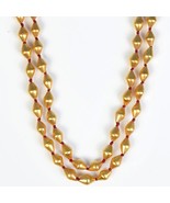 925 sterling silver Gold  polished two strands dholki beaded necklace, s... - $163.82 CAD