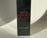 Giorgio Armani Code Sport (2.5 Oz / 75 ML) Eau De Toilette Spray *Rare* - $376.19