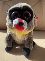 TySilk Ty Beanie Boos Wasabi Baboon With Pink Glitter  Eyes 6&quot; MWMTs - £7.07 GBP