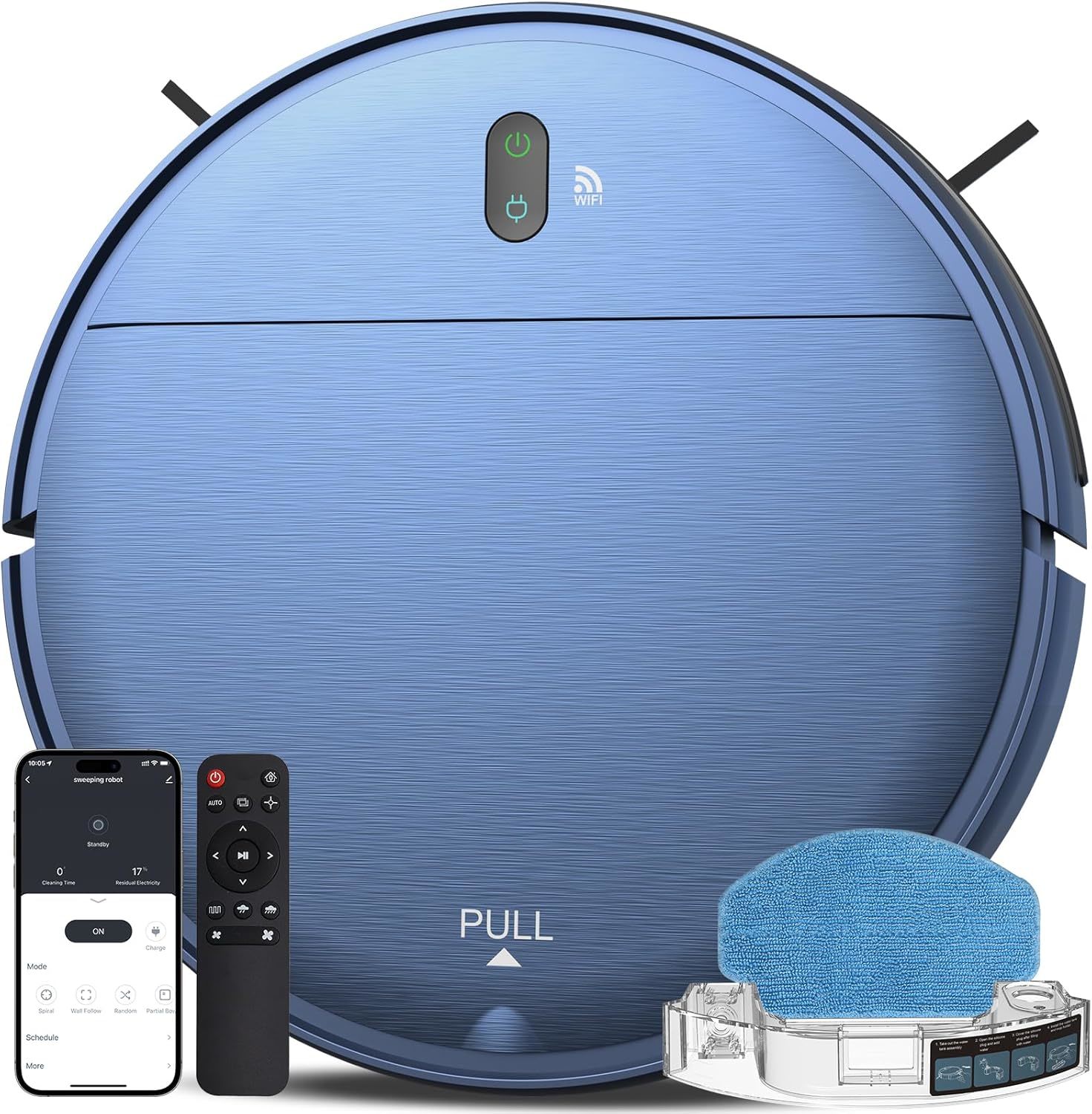 Robot Vacuum and Mop Combo,2.4GHz WiFi Link Robot,4 Cleaning...  - $232.35+