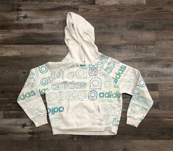 Adidas Youth Girls XL White All Over Print Hoodie Hooded Sweatshirt - £10.80 GBP