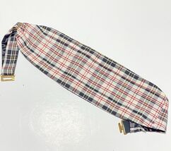 After Six TARTAN Cotton M Plaid BLACK Yellow RED Adjustable PLEATED Cumm... - $19.79