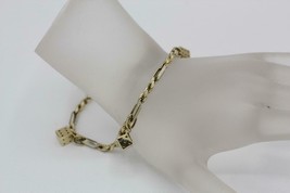 Fine 14K Yellow Italy Gold 3mm Figarope Link Dice Charm Bracelet 6.75&quot; 12.8grams - £684.92 GBP