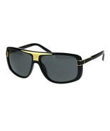Mens Designer Style Fashion Sunglasses Gold Top Square Rectangular UV 400 - $16.30 CAD