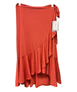 NEW LuLaRoe Large Solid Tomato Red Orange Slinky Bella Wrap Skirt - $37.61