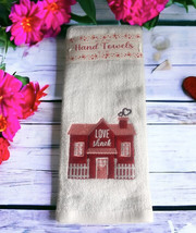 Valentines Day Love Shack Hand Towels Bath Set of 2 Embroidered 16x26&quot; R... - £31.09 GBP