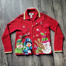 Tiara International Christmas Collection Womens Button Cardigan Sweater ... - $24.74