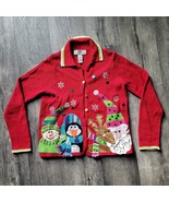 Tiara International Christmas Collection Womens Button Cardigan Sweater ... - $33.77 CAD