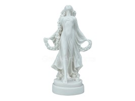 Flora Divine Patroness of Gardens Roman Goddess Cast Alabaster Statue Sculpture - £29.56 GBP