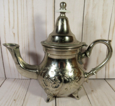 Teapot Moroccan Heavy Silver Plated Marked 9&quot; x 6.5&quot; Very Good Clean Condition. - £31.79 GBP