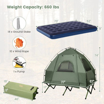 Camping Tent Set 2-Person Cot Air Mattress Sleeping Bag 5-In-1 Foldable Outdoor - £248.08 GBP