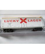 Atlas Trainman # 50006487 Lucky Lager 40&#39; Plug Door Box Car #174 N-Scale - $28.45
