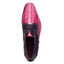 Pissa Genuine Caiman Lizard Patchwork Derby Shoe Pink/Purple image 4
