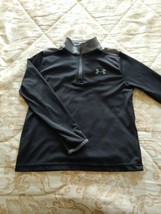 Under Armour Sport Shirt Boys Size Small YSM HeatGear Long Sleeves Black Gray - £11.21 GBP