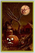 Halloween Matthew Kirscht The Barn JOL Cat Spooky Moon 2023 Ltd 3/18 Postcard MK - £39.92 GBP