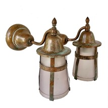 Antique Pair Handel Copper Wall Sconce Lights Arts and Crafts Original - £695.42 GBP