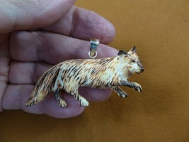 j-wolf-33 BROWN WOLF walk Wolves pendant JEWELRY coyote water buffalo material - £35.86 GBP