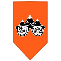 Stay Wild Screen Print Bandana Orange Size Large - £9.26 GBP