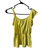 Epic Threads Girls Yellow Asymmetrical Ruffle Sleevess Summer Top  Size L - £7.82 GBP