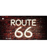 Route 66 Neon Brick Background Novelty Metal Key Chain - £9.54 GBP