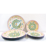 Temp-tations Old World Confetti Blue Rim Pink Border 4 Dinner and 4 Sala... - €67,29 EUR