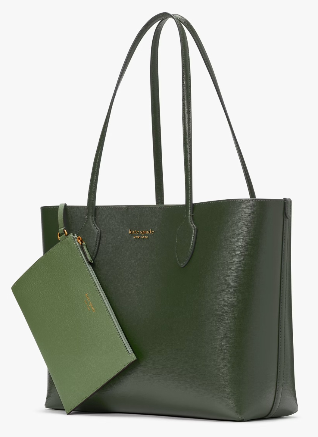 Kate Spade Bleecker Military Green Large Leather Tote Bag KC921 NWT Purse $248