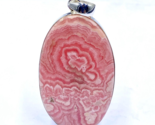 92.5 SILVER PENDANT - Rhodochrosite Silver Pendant - Oval Pendant - 56x33mm - $94.00